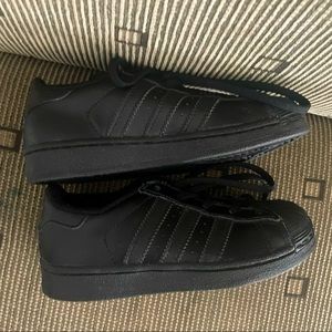 Adidas All Black Superstars size 11